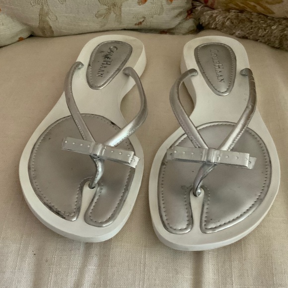 ColeHaan Silver/White “Bikini” Sandal Fun Feminine - Picture 9 of 13